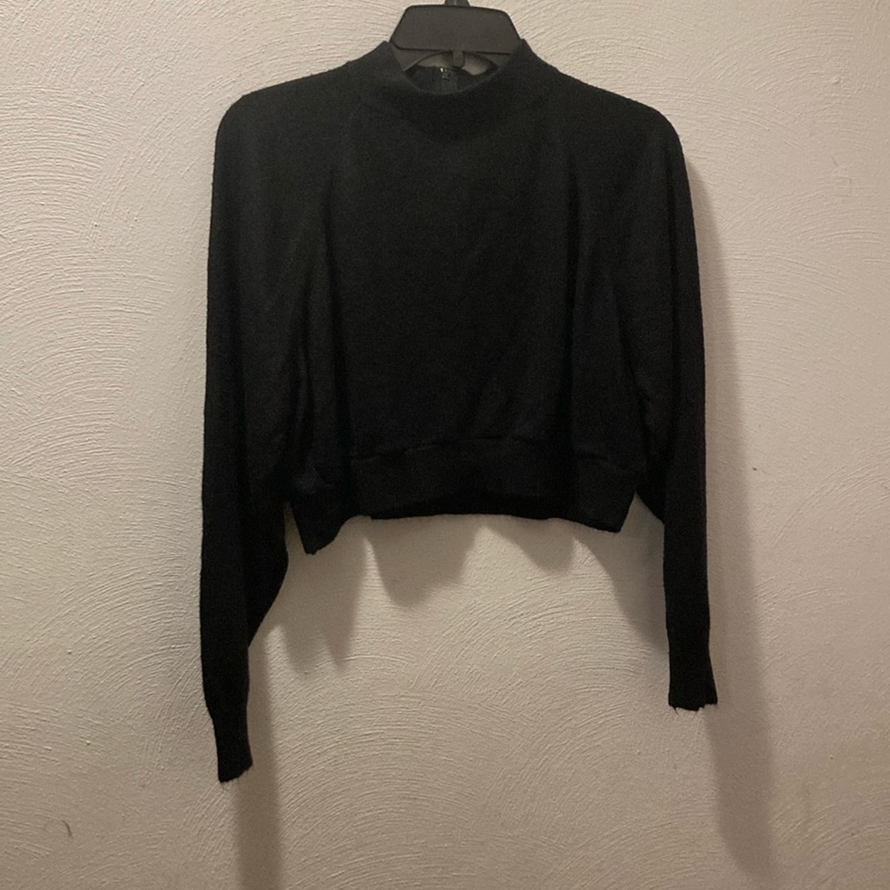 Cropped black sweater
